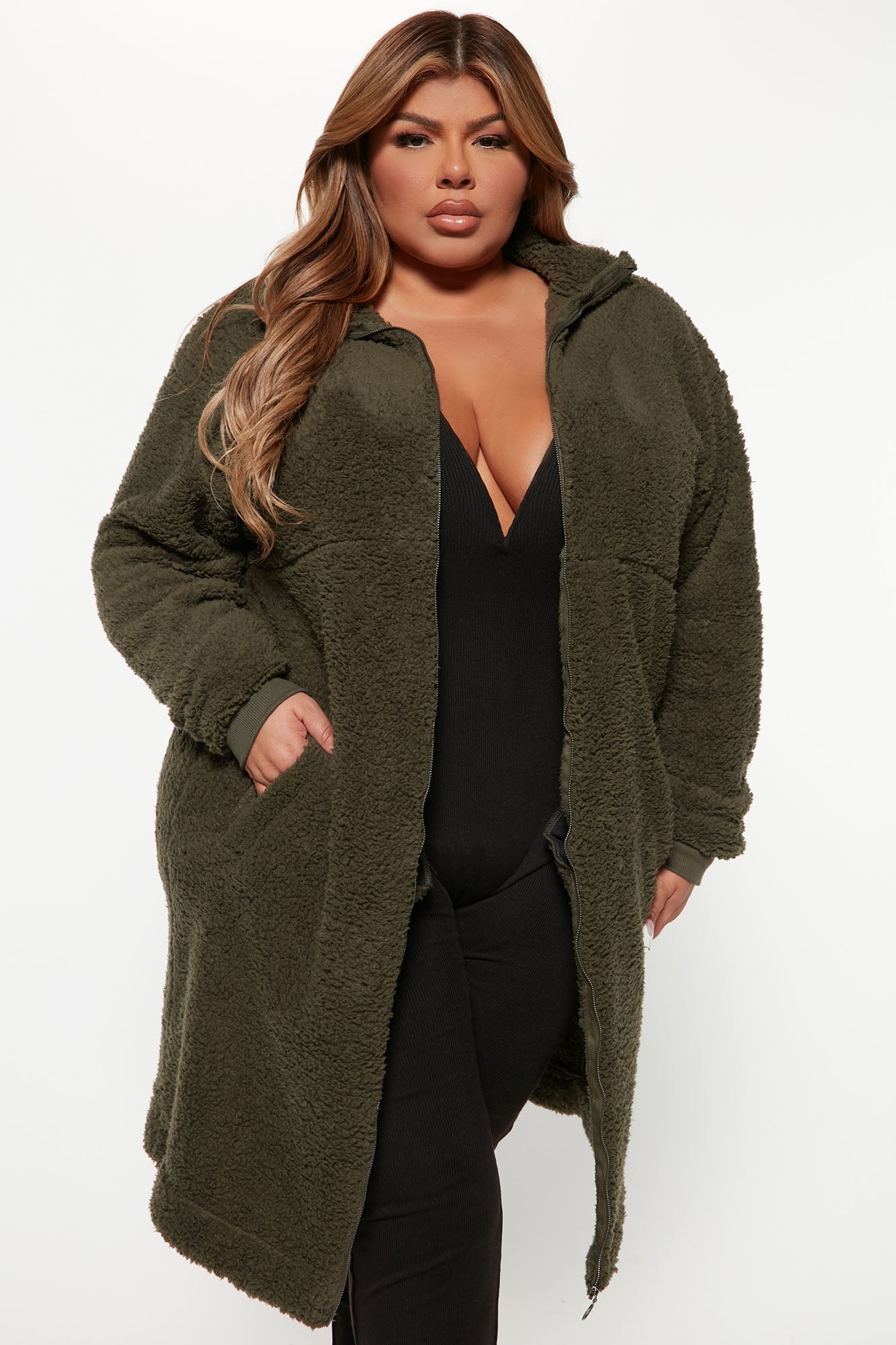 Cabin Stay Sherpa Jacket - Olive
